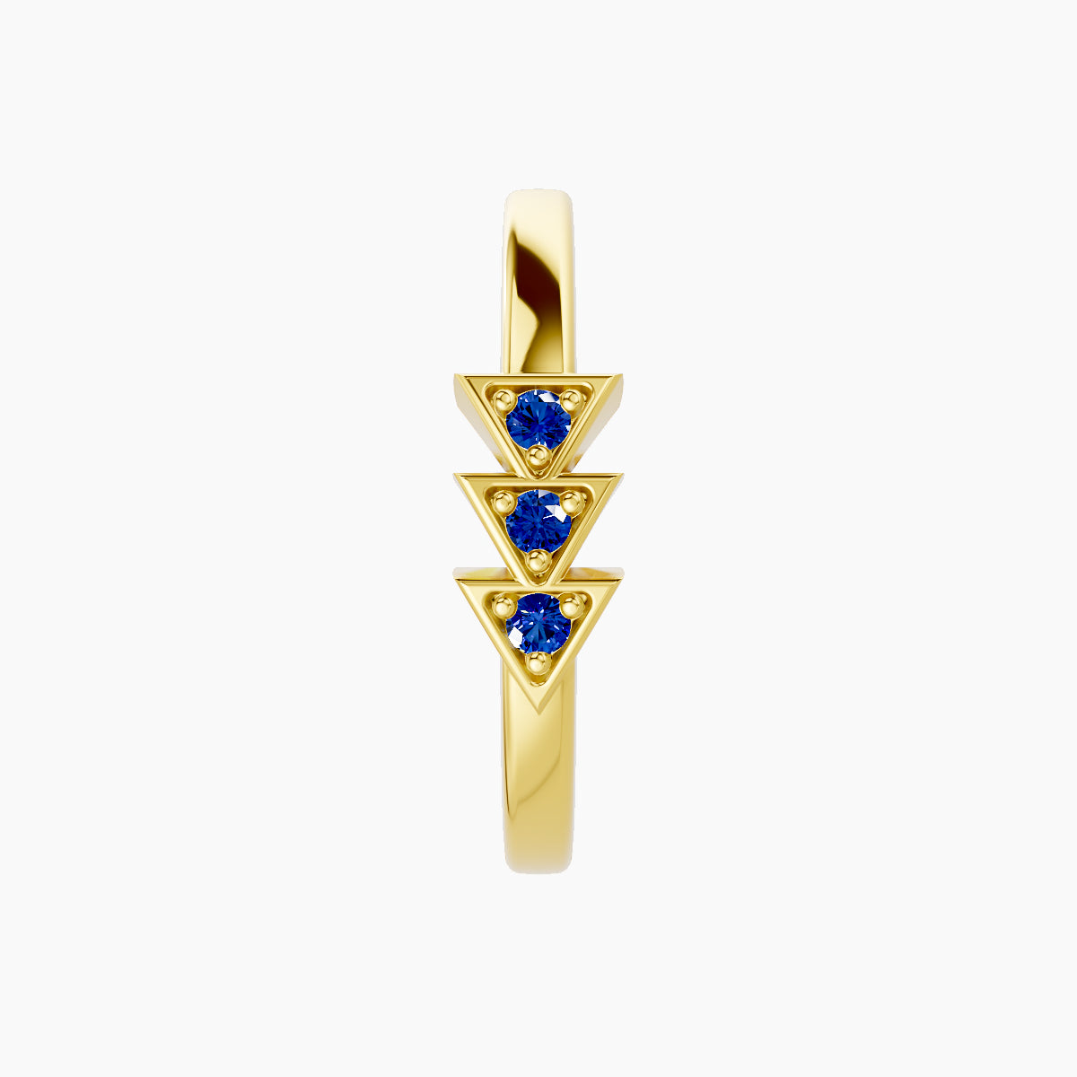 Cybele | 18k Yellow Gold 11 mm Sapphire Hoop Piercing