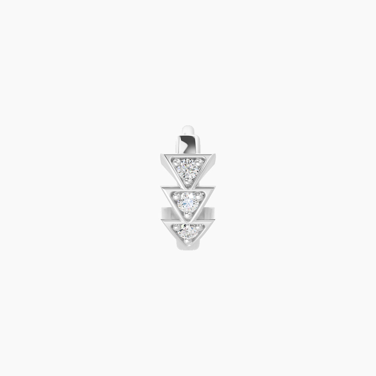 Cybele | 18k White Gold 5 mm Diamond Hoop Piercing