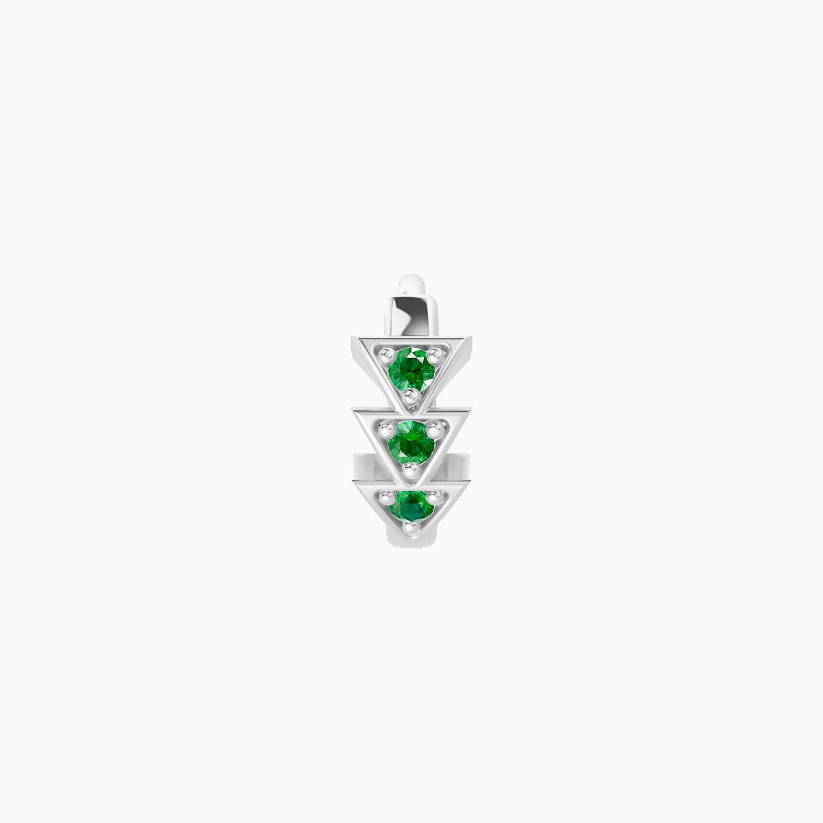 Cybele | 18k White Gold 5 mm Emerald Hoop Piercing