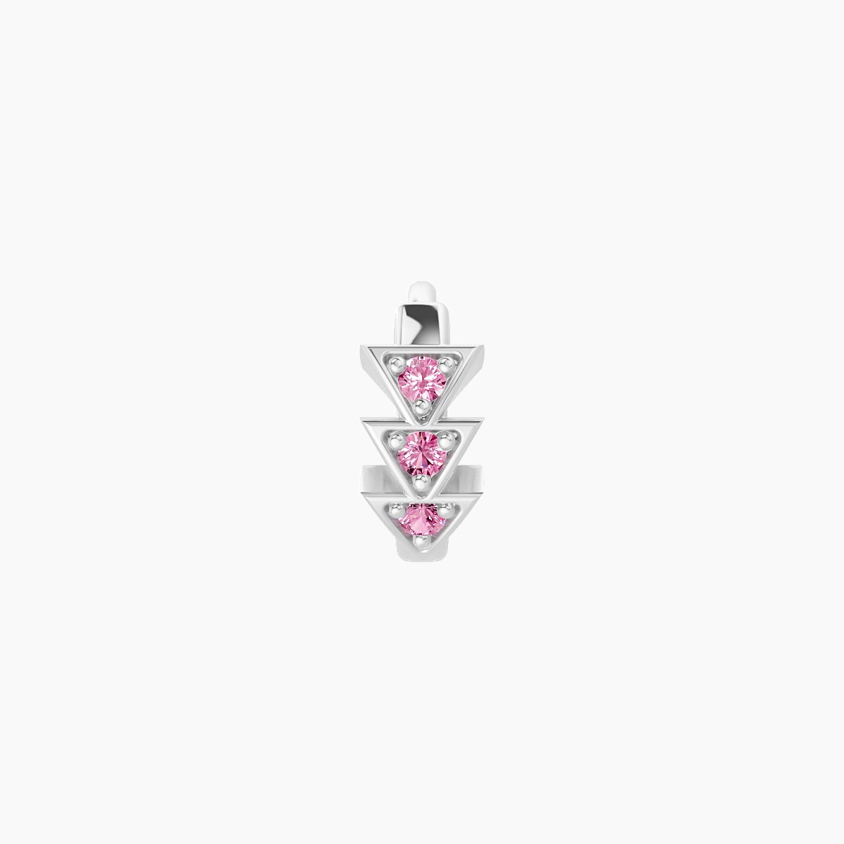 Cybele | 18k White Gold 5 mm Pink Sapphire Hoop Piercing