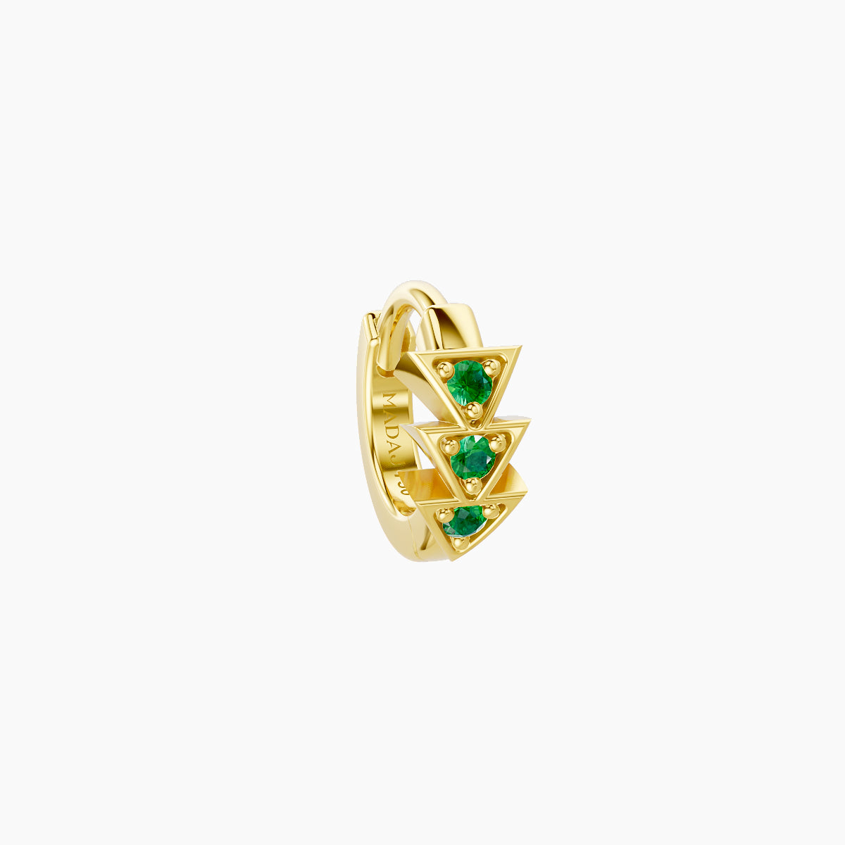 Cybele | 18k Yellow Gold 5 mm Emerald Hoop Piercing