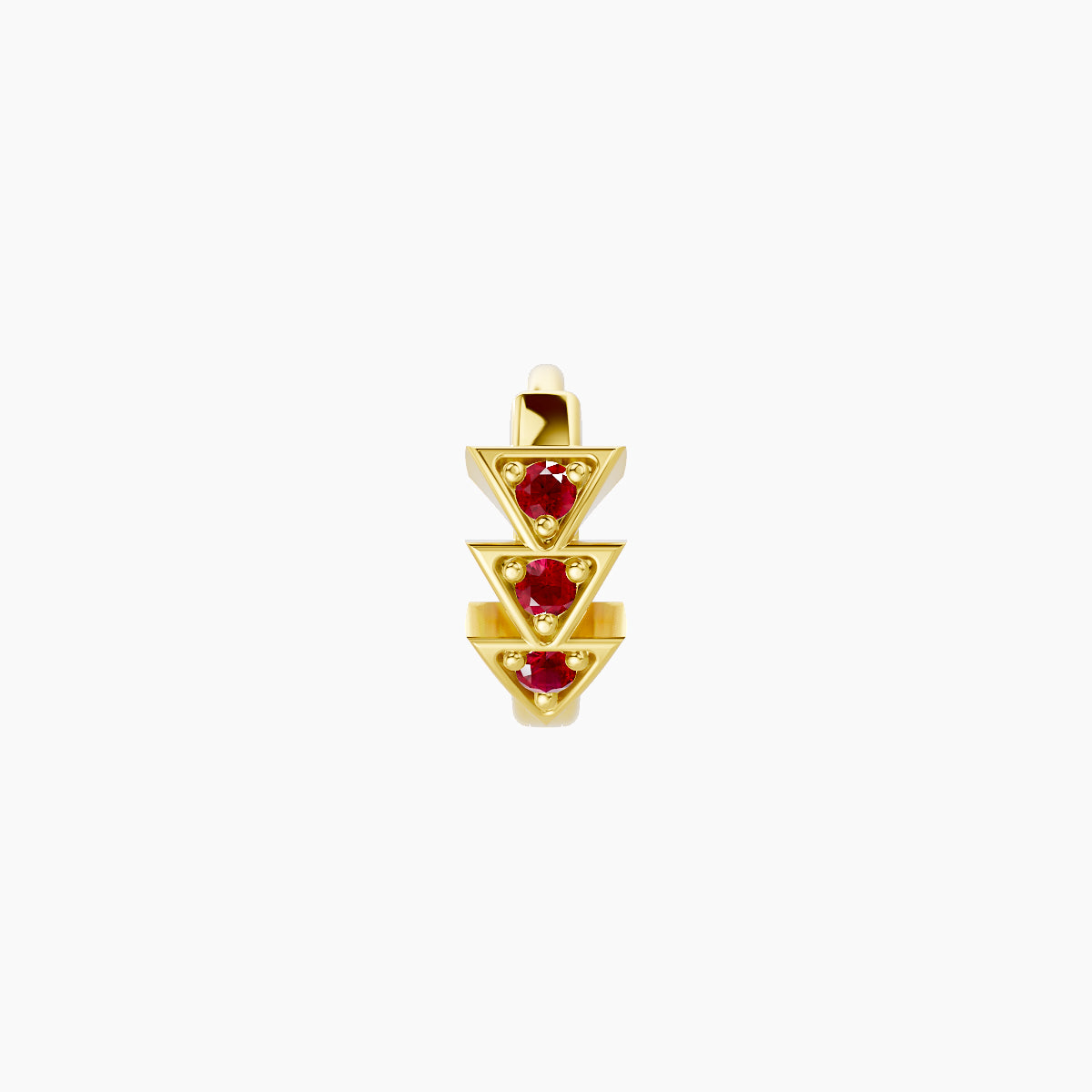 Cybele | 18k Yellow Gold 5 mm Ruby Hoop Piercing