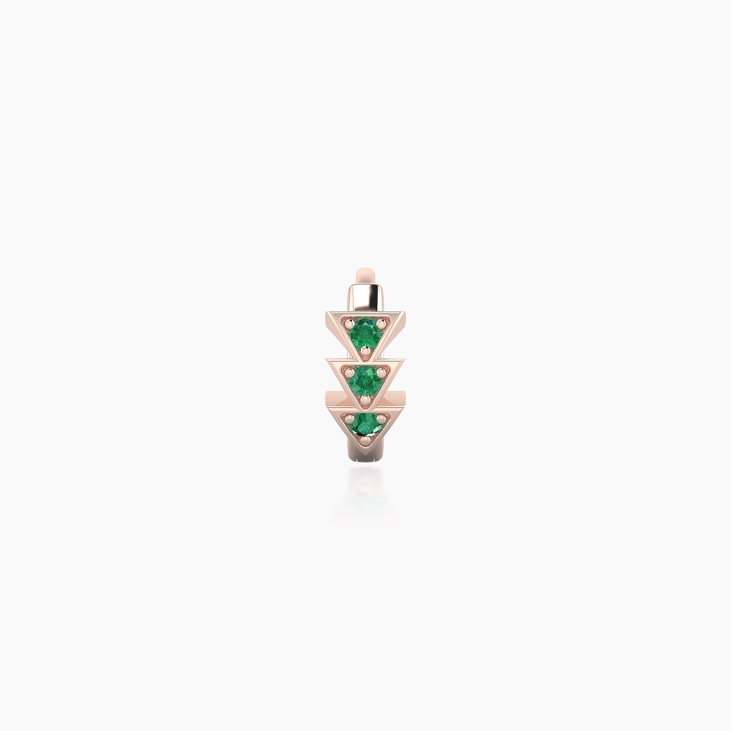 Cybele | 18k Rose Gold 5 mm Emerald Hoop Piercing