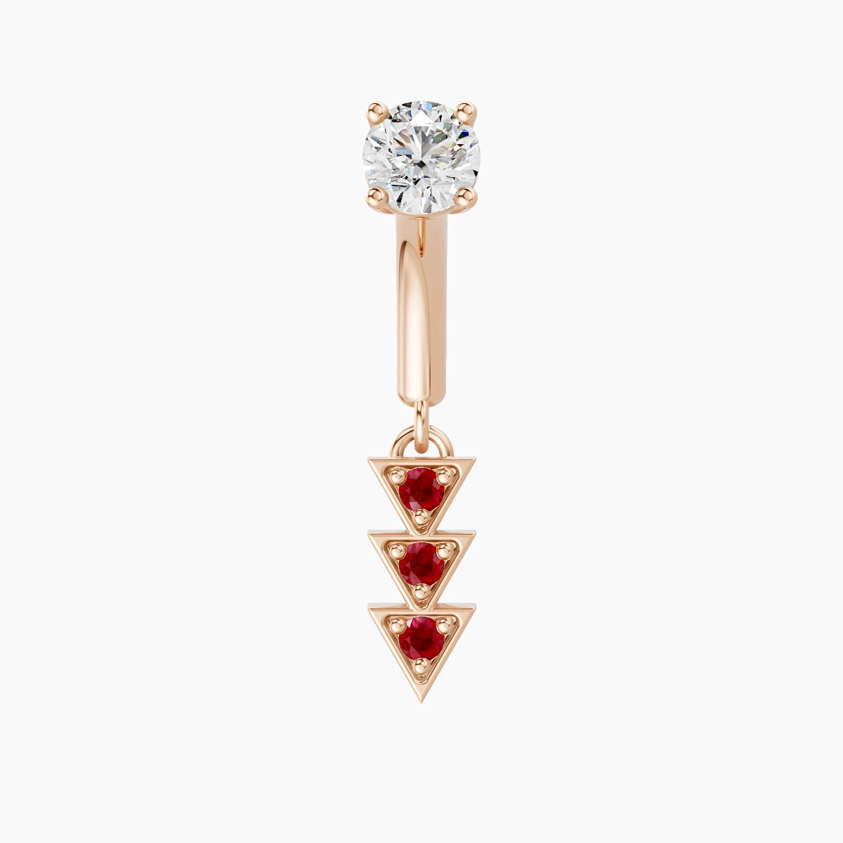 Cybele | 18k Rose Gold 6 mm Ruby & Diamond Rook Piercing