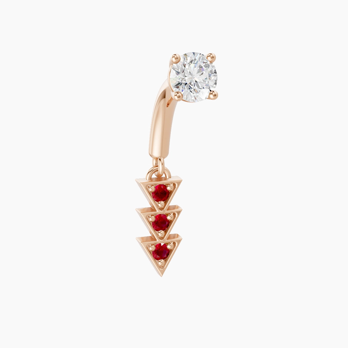 Cybele | 18k Rose Gold 6 mm Ruby & Diamond Rook Piercing