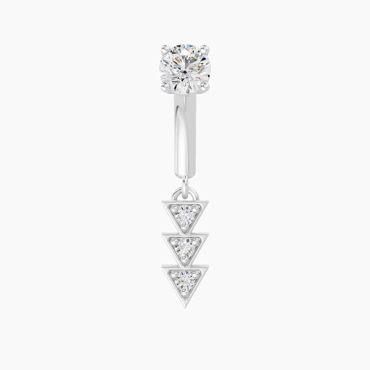 Cybele | 18k White Gold 6 mm Diamond Rook Piercing