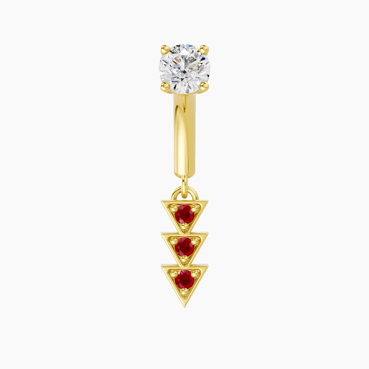 Cybele | 18k Yellow Gold 6 mm Ruby & Diamond Rook Piercing