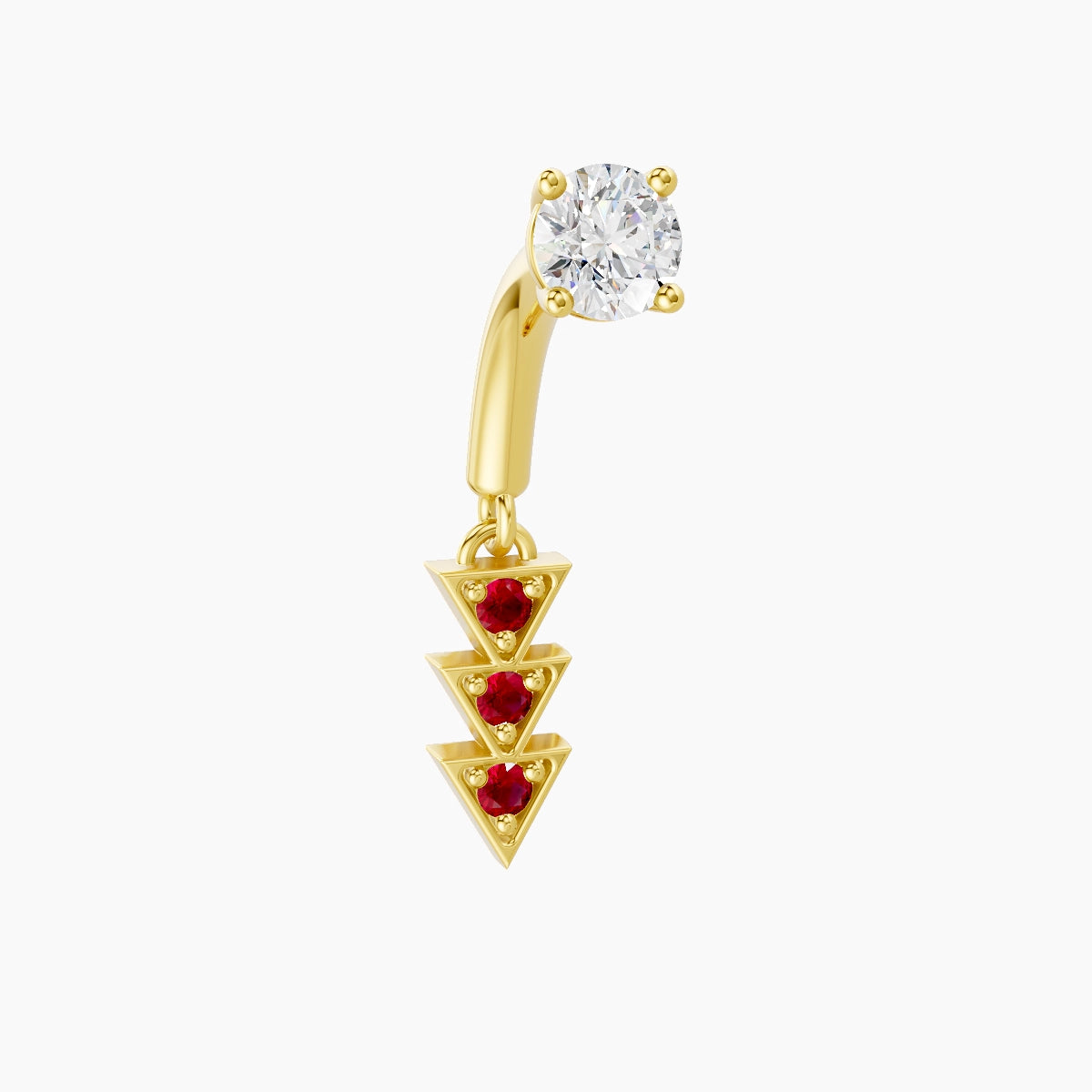 Cybele | 18k Yellow Gold 6 mm Ruby & Diamond Rook Piercing