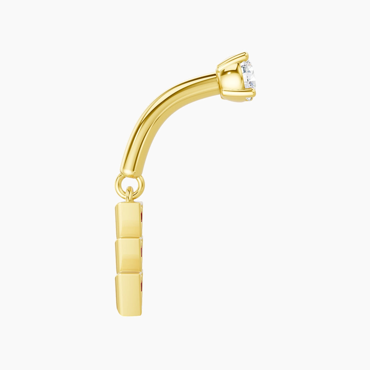 Cybele | 18k Yellow Gold 6 mm Ruby & Diamond Rook Piercing