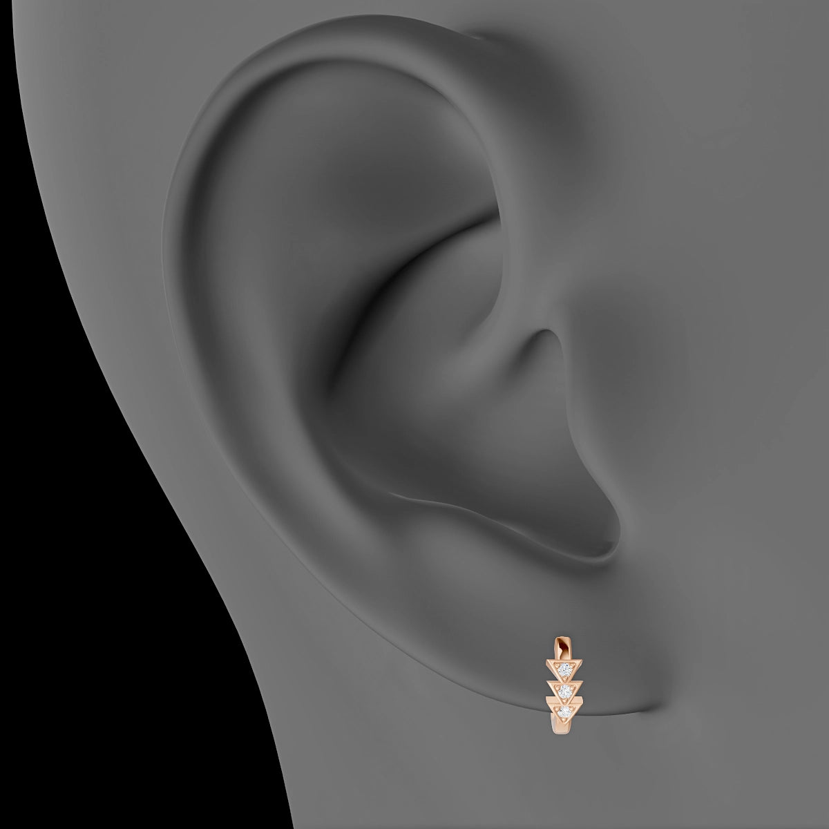 Cybele | 18k Rose Gold 6.5 mm Diamond Hoop Piercing