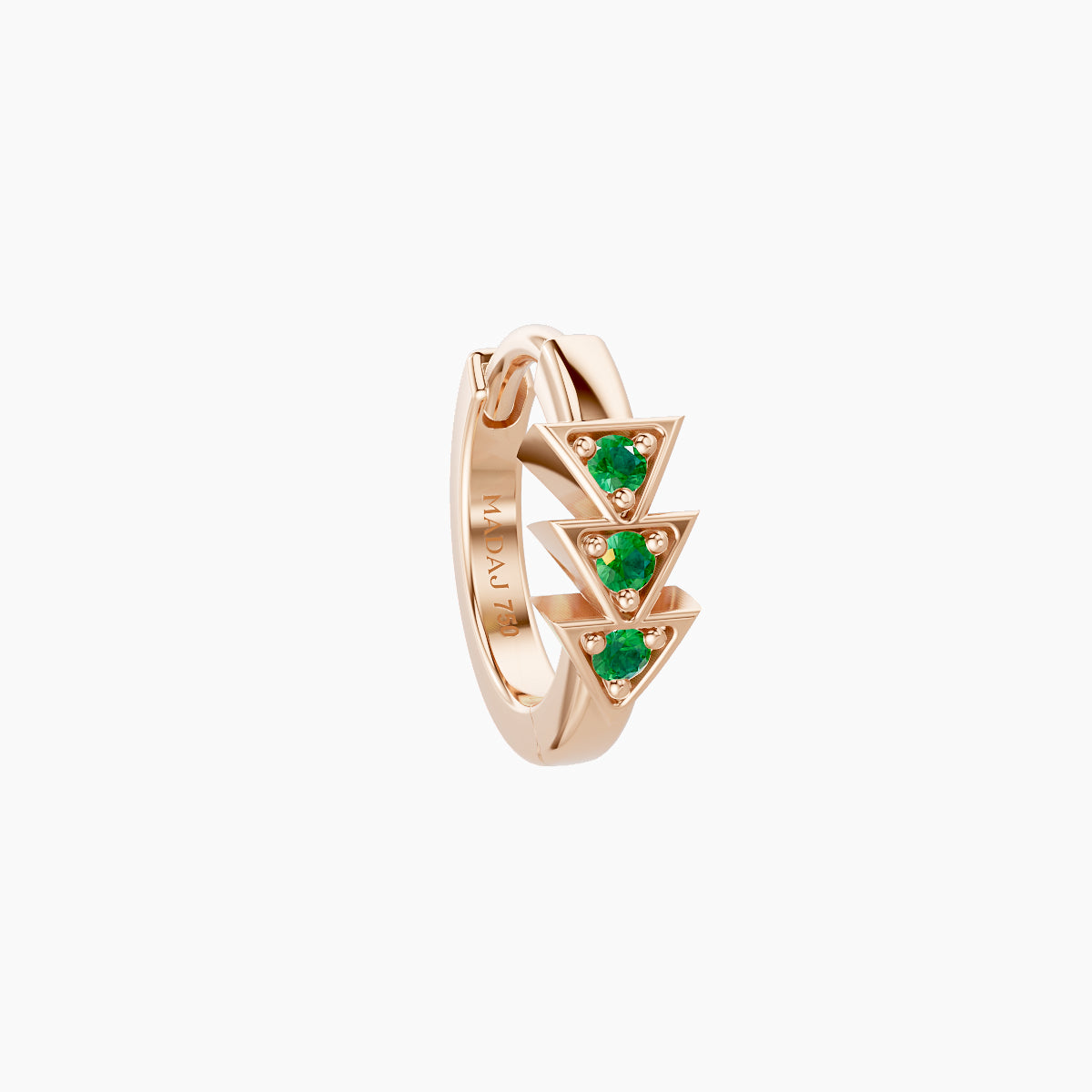 Cybele | 18k Rose Gold 6.5 mm Emerald Hoop Piercing