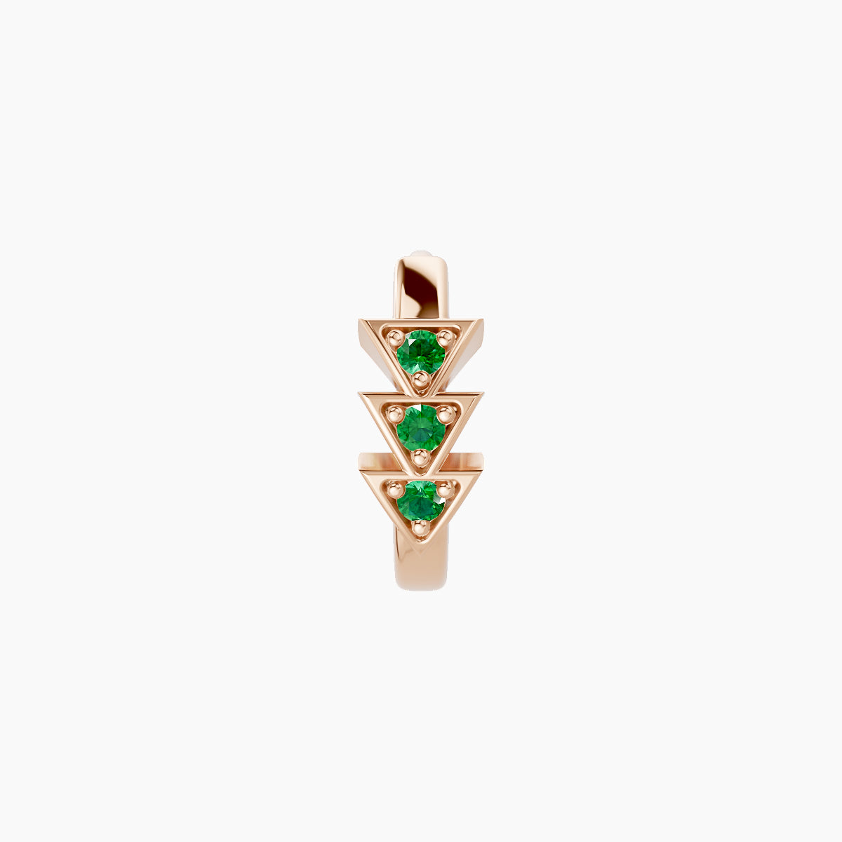 Cybele | 18k Rose Gold 6.5 mm Emerald Hoop Piercing