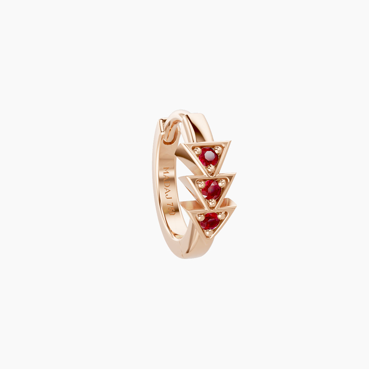 Cybele | 18k Rose Gold 6.5 mm Ruby Hoop Piercing