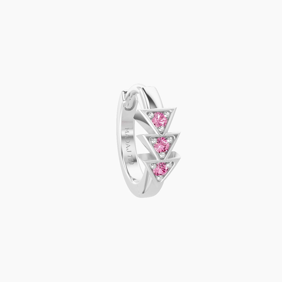 Cybele | 18k White Gold 6.5 mm Pink Sapphire Hoop Piercing