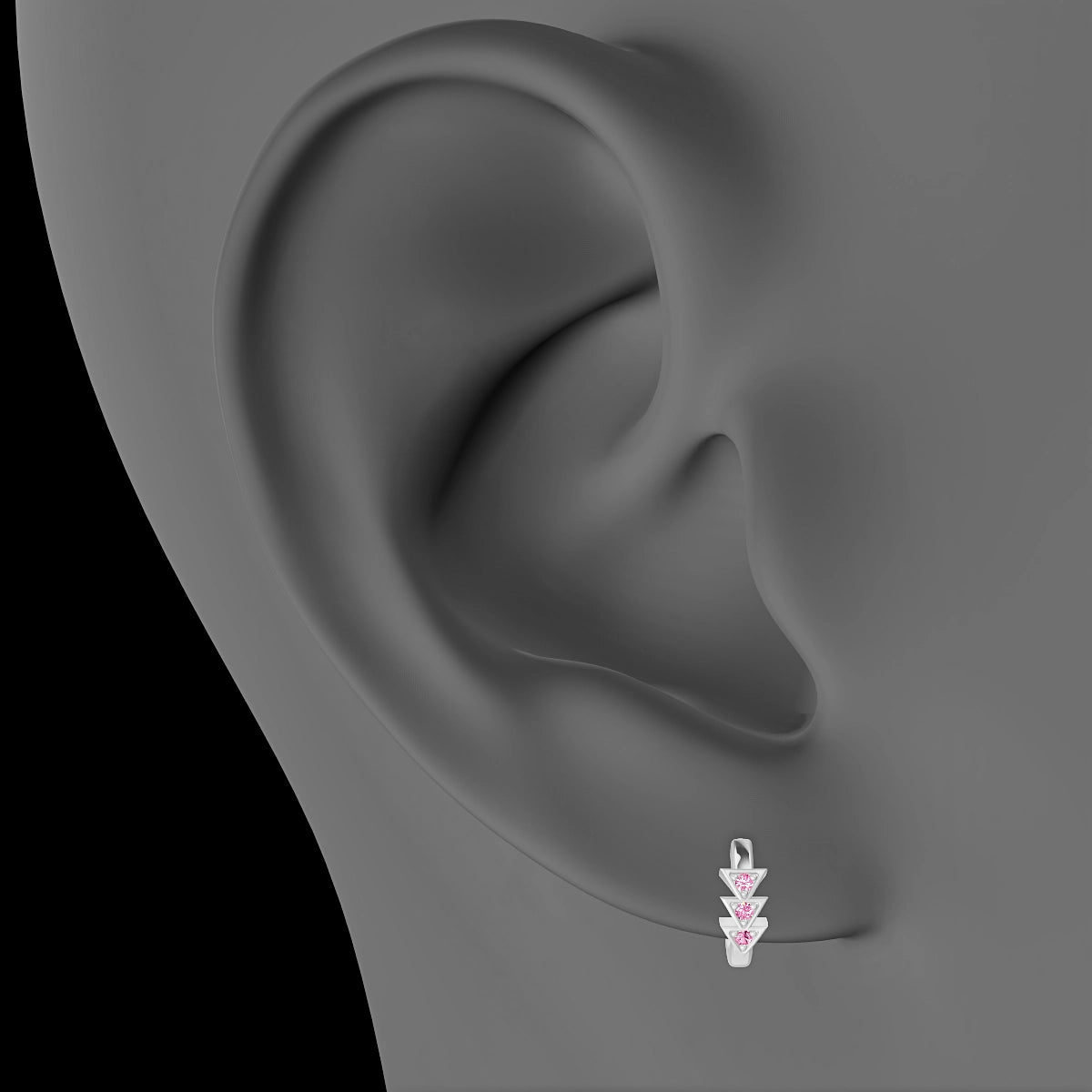 Cybele | 18k White Gold 6.5 mm Pink Sapphire Hoop Piercing