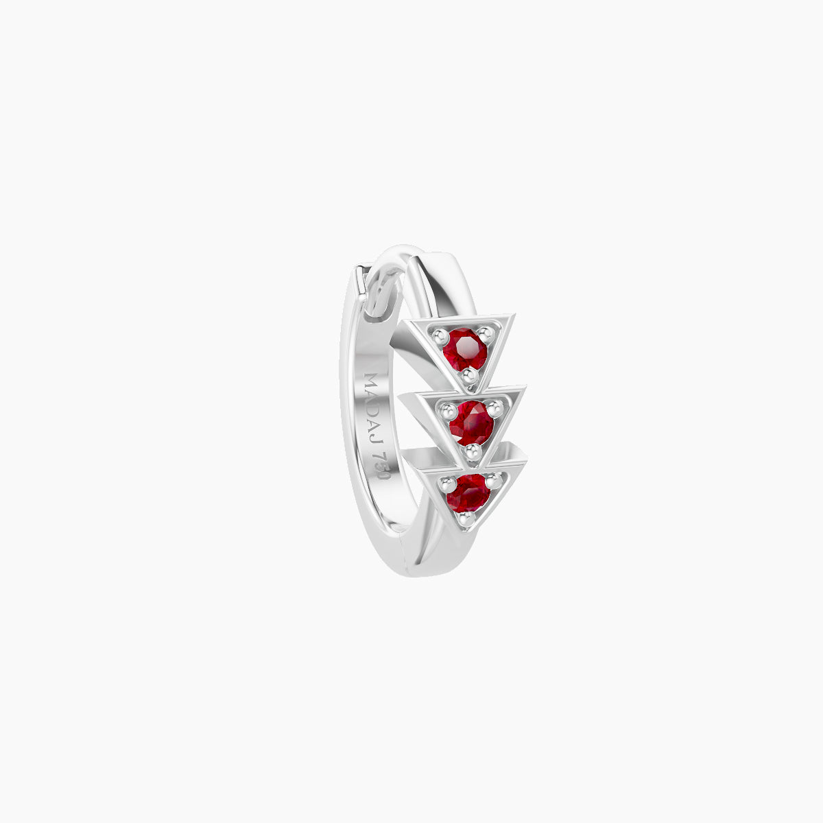 Cybele | 18k White Gold 6.5 mm Ruby Hoop Piercing
