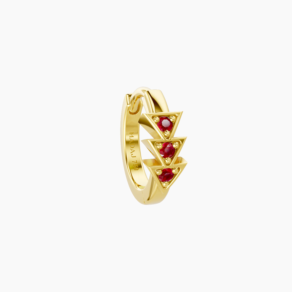 Cybele | 18k Yellow Gold 6.5 mm Ruby Hoop Piercing