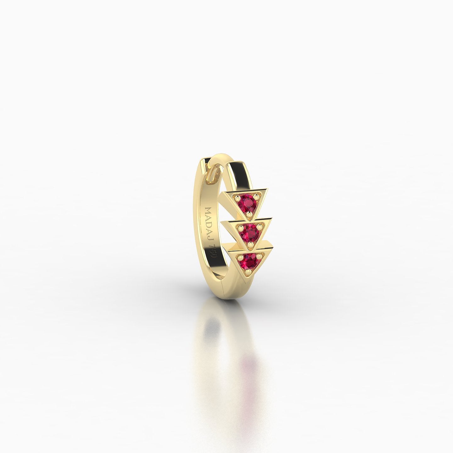 Cybele | 18k Yellow Gold 6.5 mm Ruby Hoop Piercing