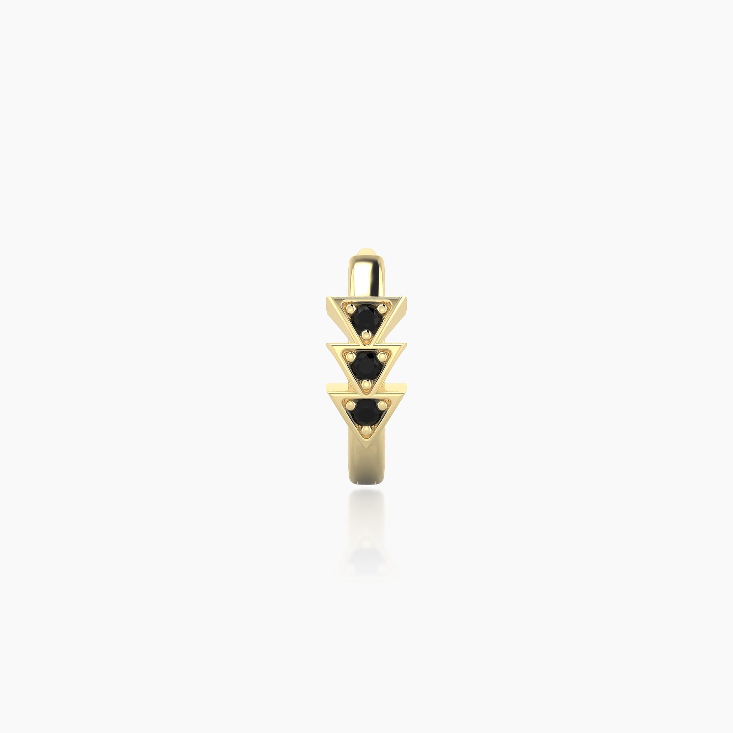 Cybele | 18k Yellow Gold 6.5 mm Black Diamond Hoop Piercing