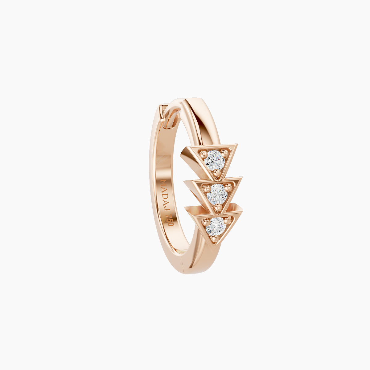 Cybele | 18k Rose Gold 8 mm Diamond Hoop Piercing