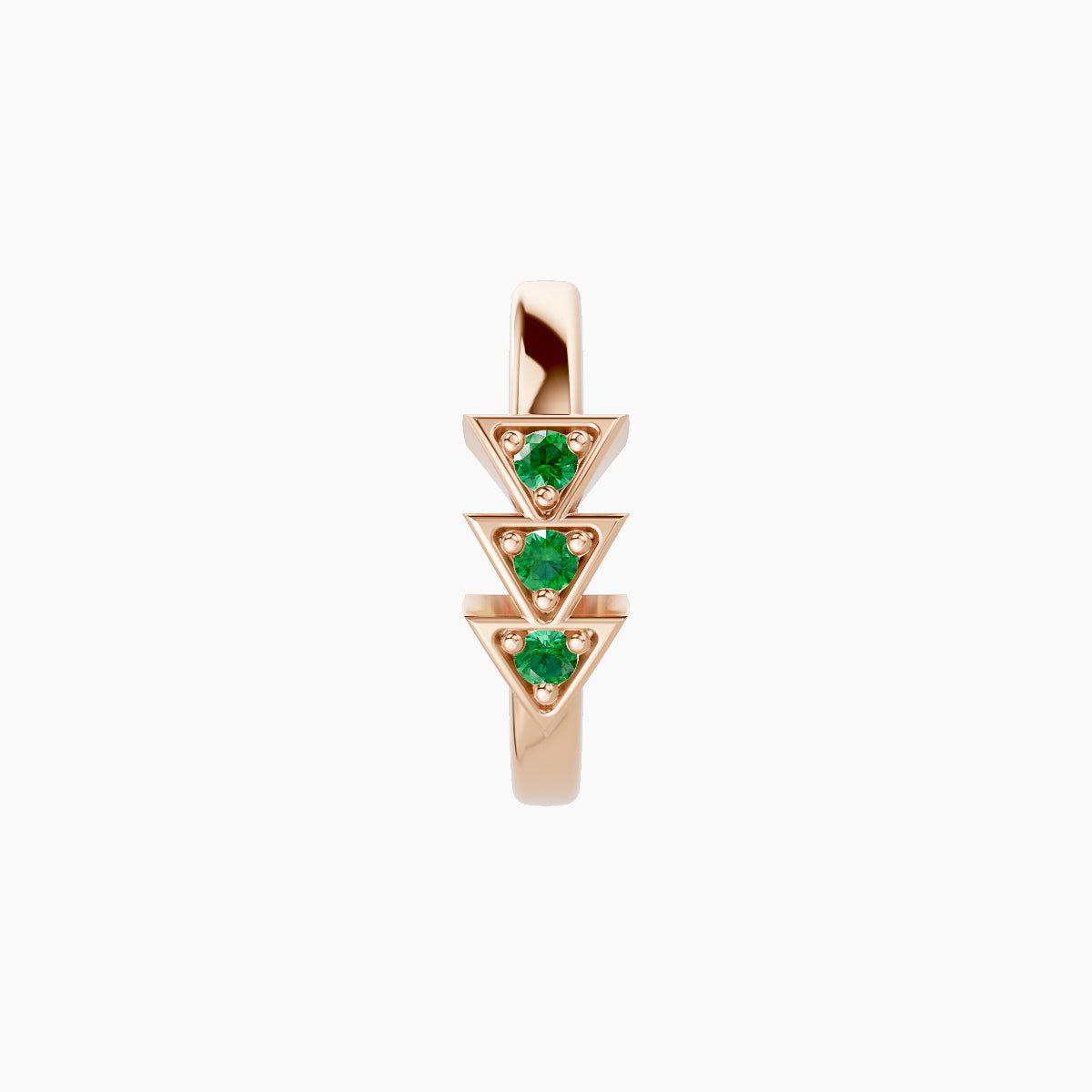 Cybele | 18k Rose Gold 8 mm Emerald Hoop Piercing