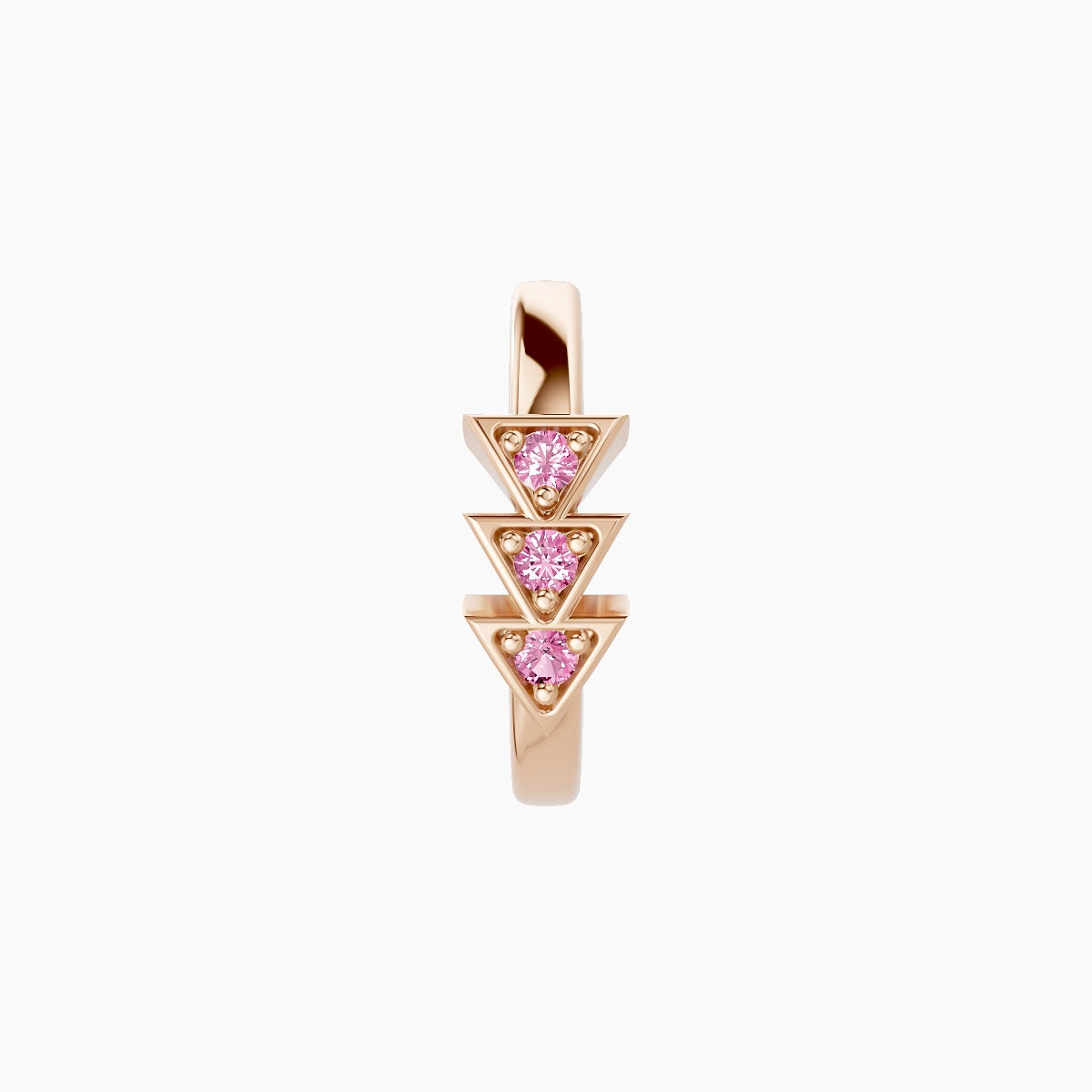 Cybele | 18k Rose Gold 8 mm Pink Sapphire Hoop Piercing