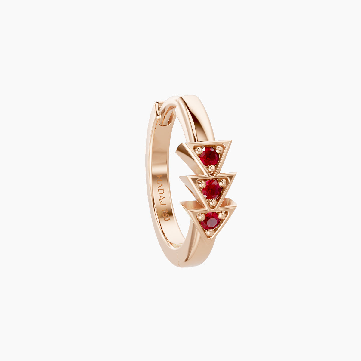 Cybele | 18k Rose Gold 8 mm Ruby Hoop Piercing