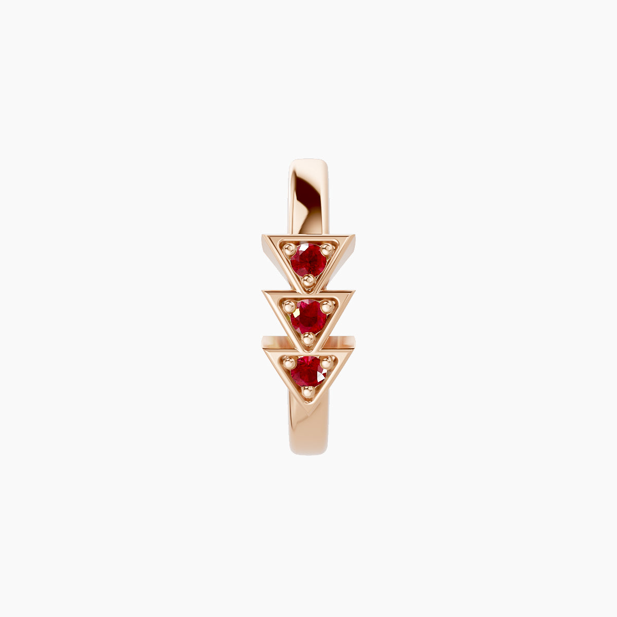 Cybele | 18k Rose Gold 8 mm Ruby Hoop Piercing
