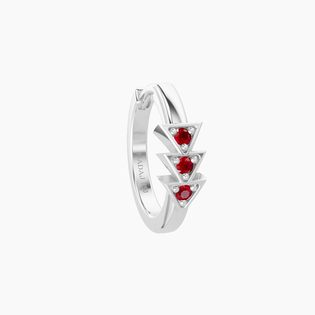 Cybele | 18k White Gold 8 mm Ruby Hoop Piercing