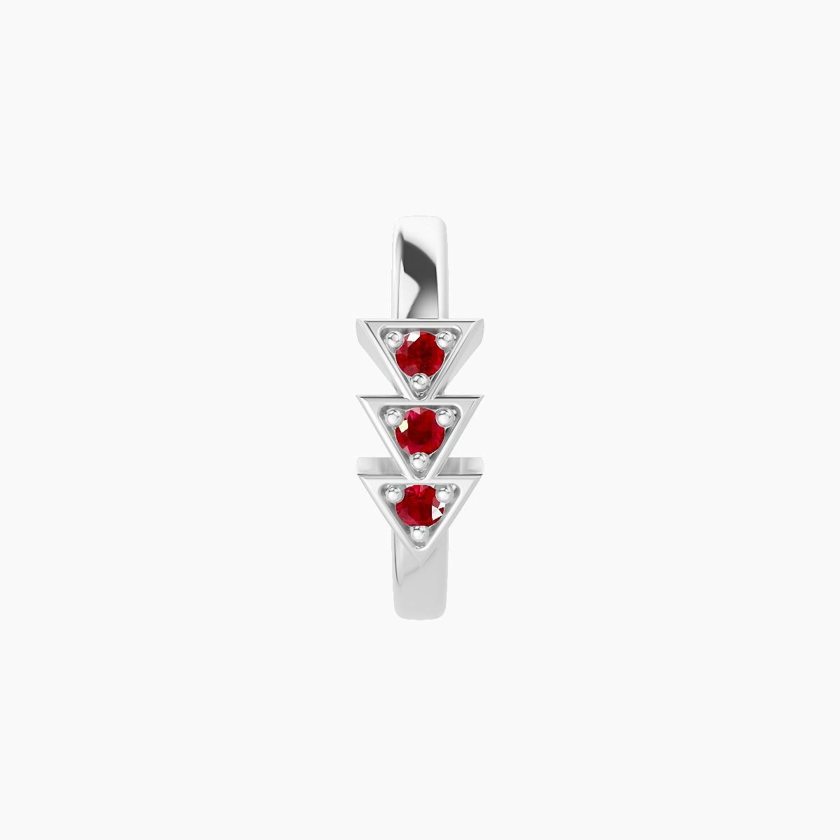 Cybele | 18k White Gold 8 mm Ruby Hoop Piercing