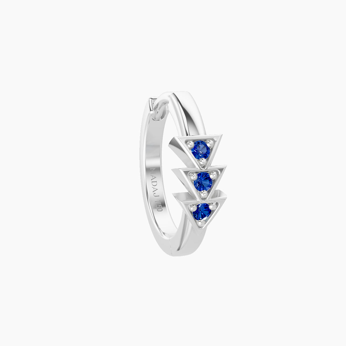 Cybele | 18k White Gold 8 mm Sapphire Hoop Piercing