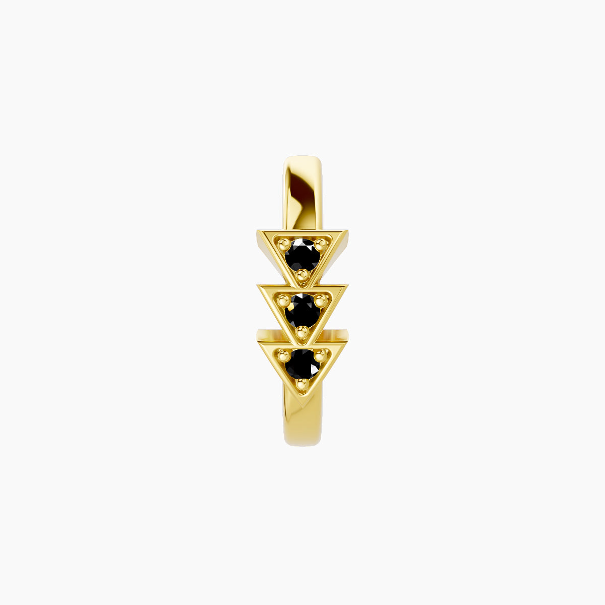 Cybele | 18k Yellow Gold 8 mm Black Diamond Hoop Piercing