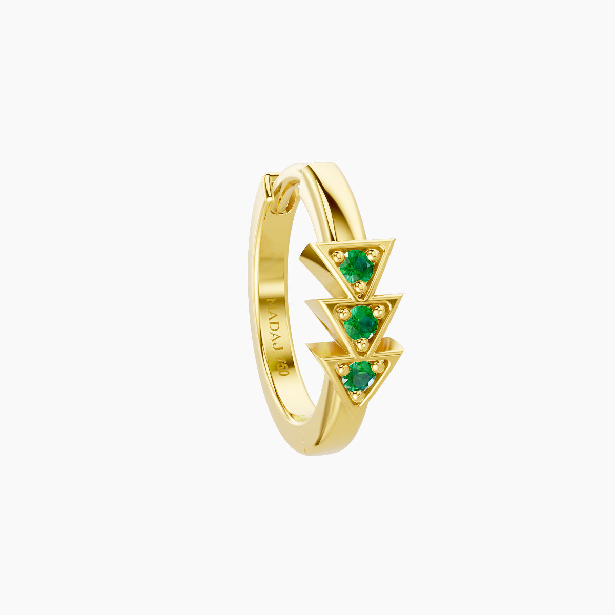Cybele | 18k Yellow Gold 8 mm Emerald Hoop Piercing