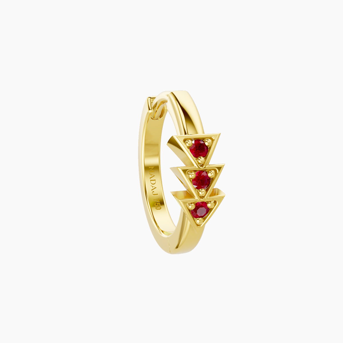 Cybele | 18k Yellow Gold 8 mm Ruby Hoop Piercing
