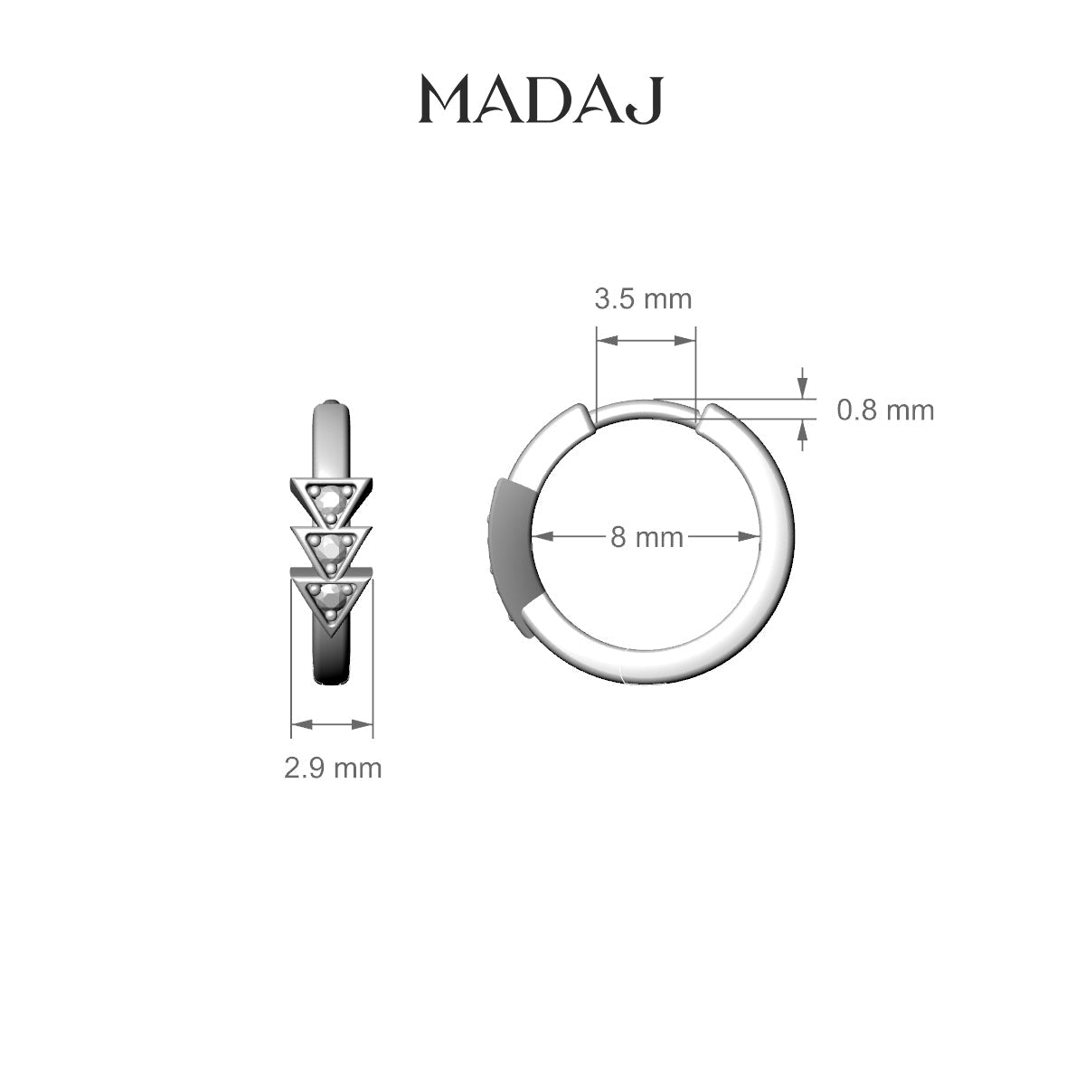 Cybele | 18k Rose Gold 8 mm Sapphire Hoop Piercing