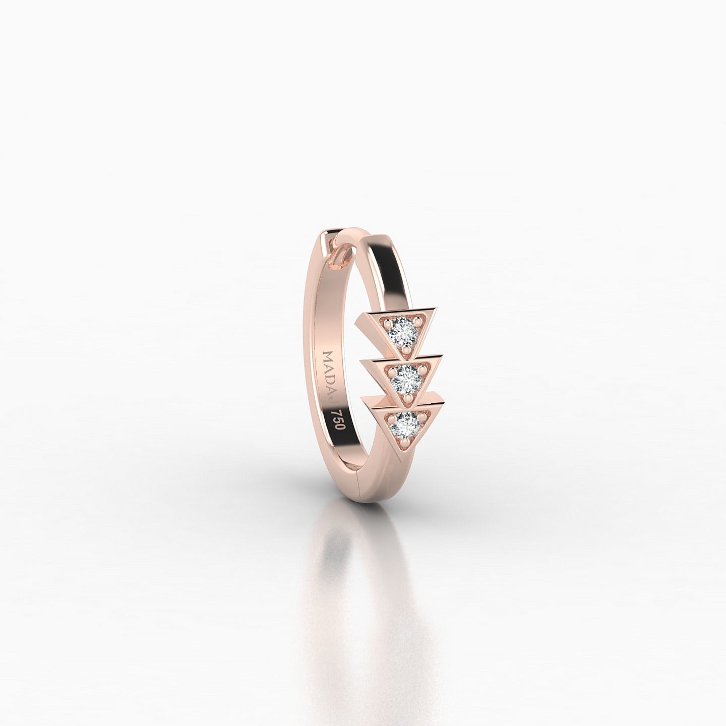 Cybele | 18k Rose Gold 8 mm Diamond Nose Ring Piercing