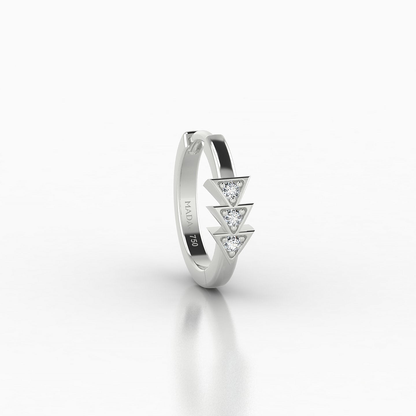 Cybele | 18k White Gold 8 mm Diamond Nose Ring Piercing