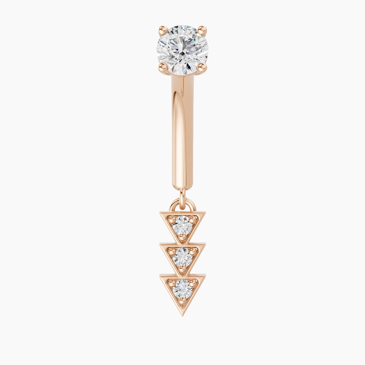 Cybele | 18k Rose Gold 8 mm Diamond Rook Piercing