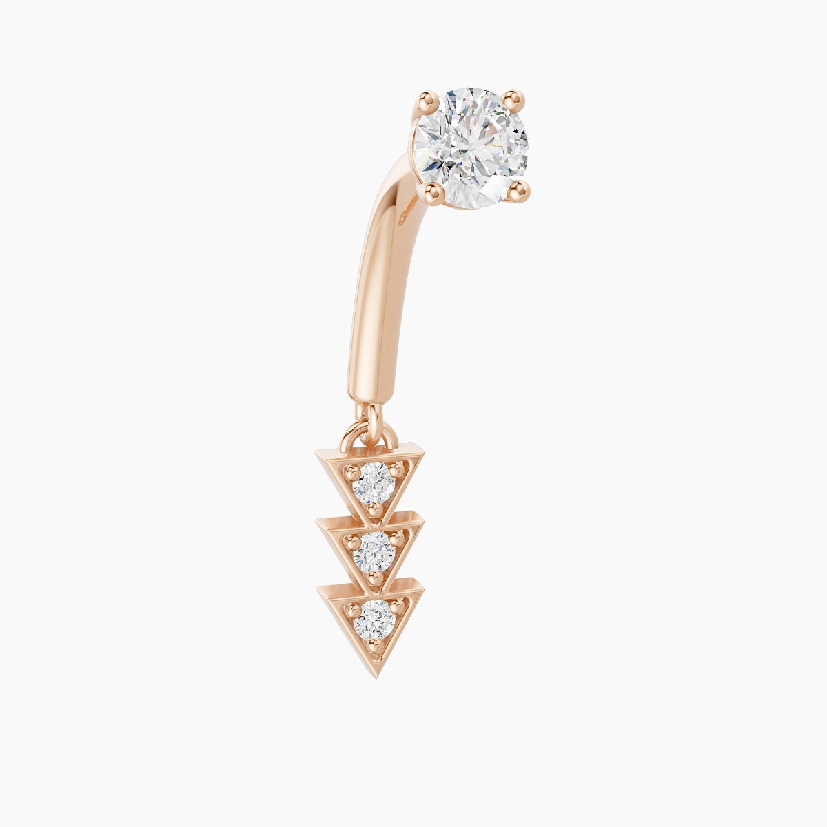 Cybele | 18k Rose Gold 8 mm Diamond Rook Piercing