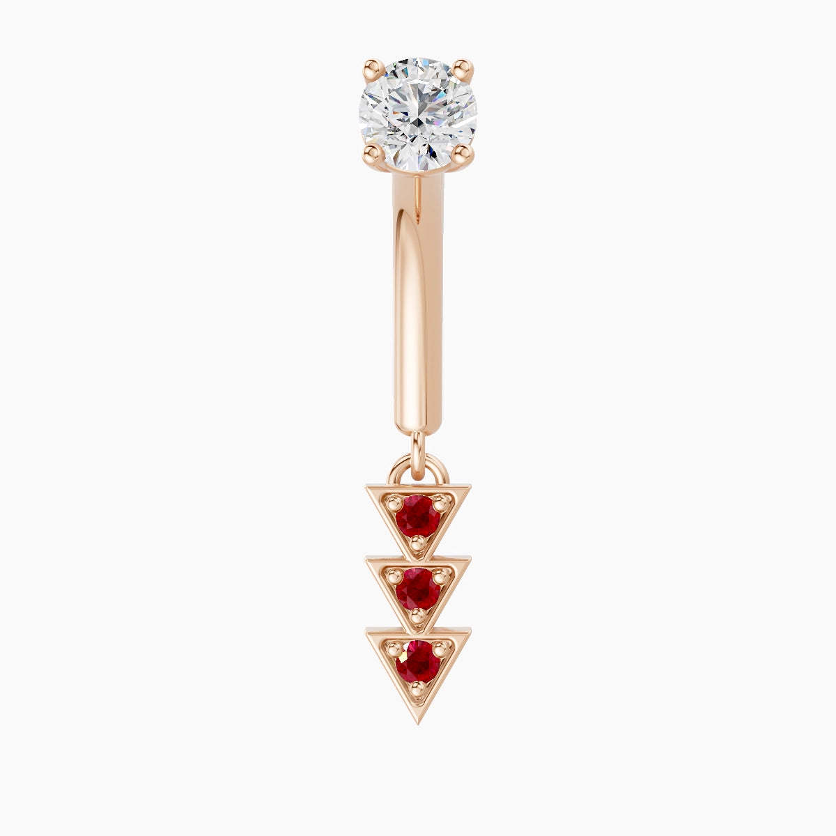 Cybele | 18k Rose Gold 8 mm Ruby & Diamond Rook Piercing