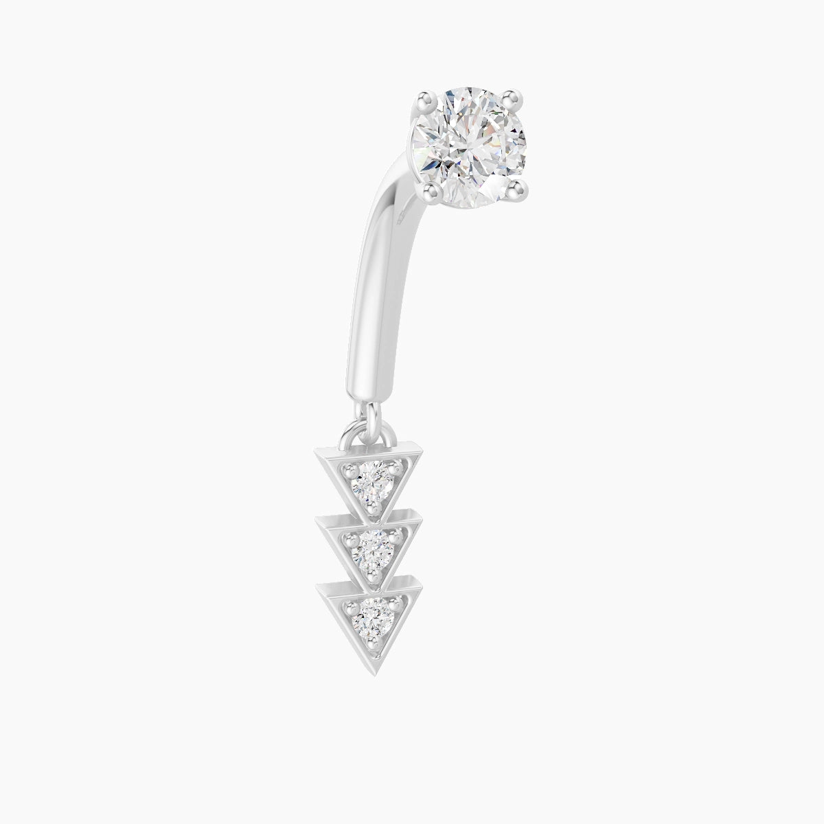 Cybele | 18k White Gold 8 mm Diamond Rook Piercing