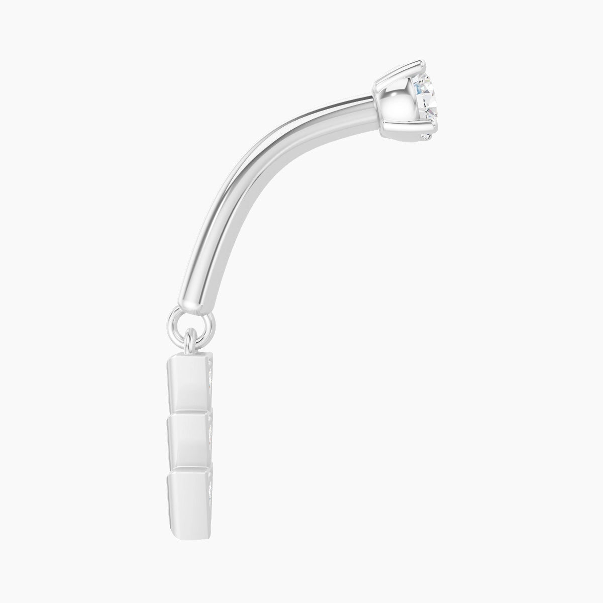 Cybele | 18k White Gold 8 mm Diamond Rook Piercing