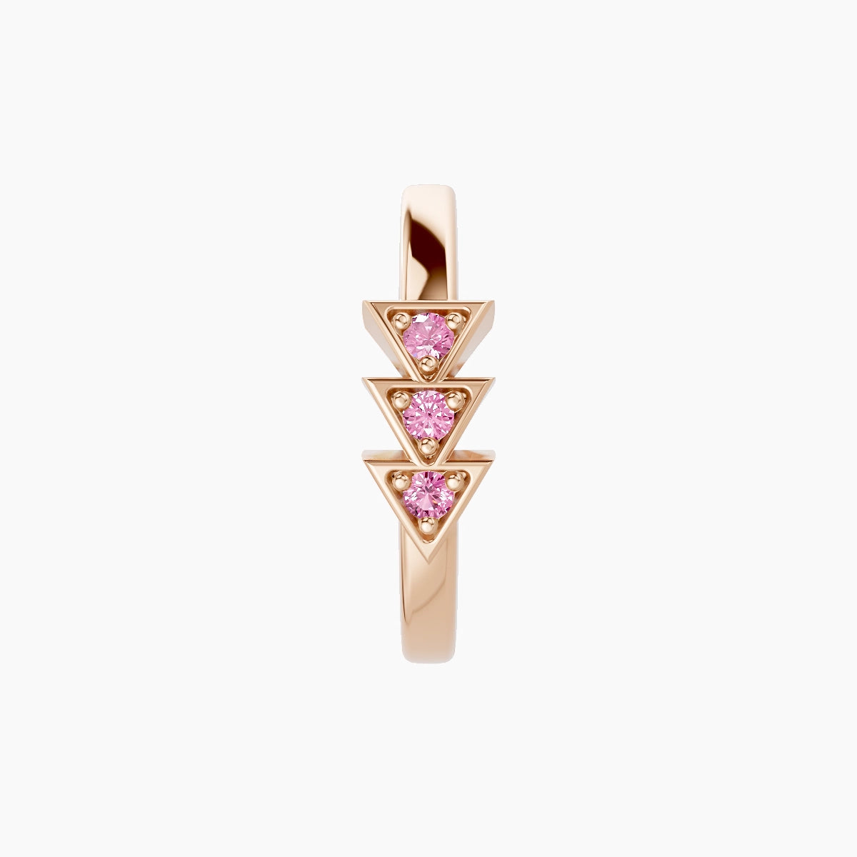 Cybele | 18k Rose Gold 9.5 mm Pink Sapphire Hoop Piercing