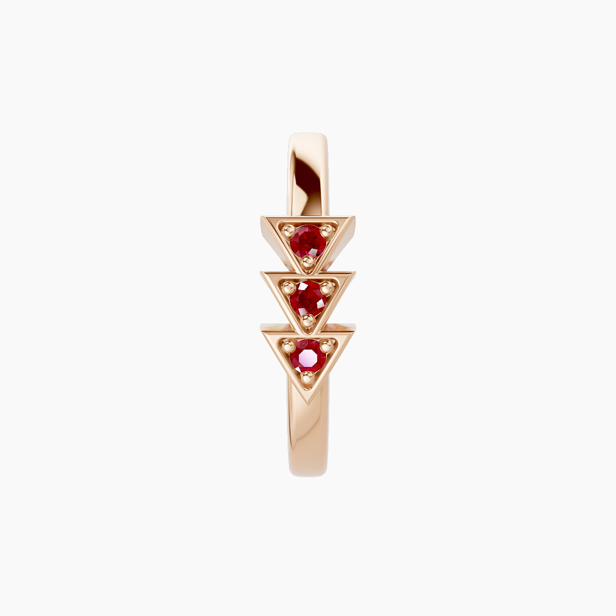 Cybele | 18k Rose Gold 9.5 mm Ruby Hoop Piercing
