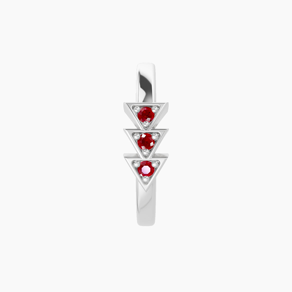 Cybele | 18k White Gold 9.5 mm Ruby Hoop Piercing