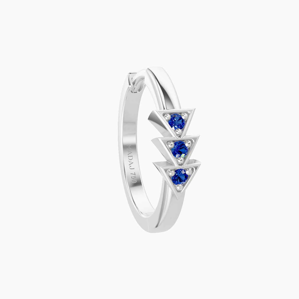 Cybele | 18k White Gold 9.5 mm Sapphire Hoop Piercing
