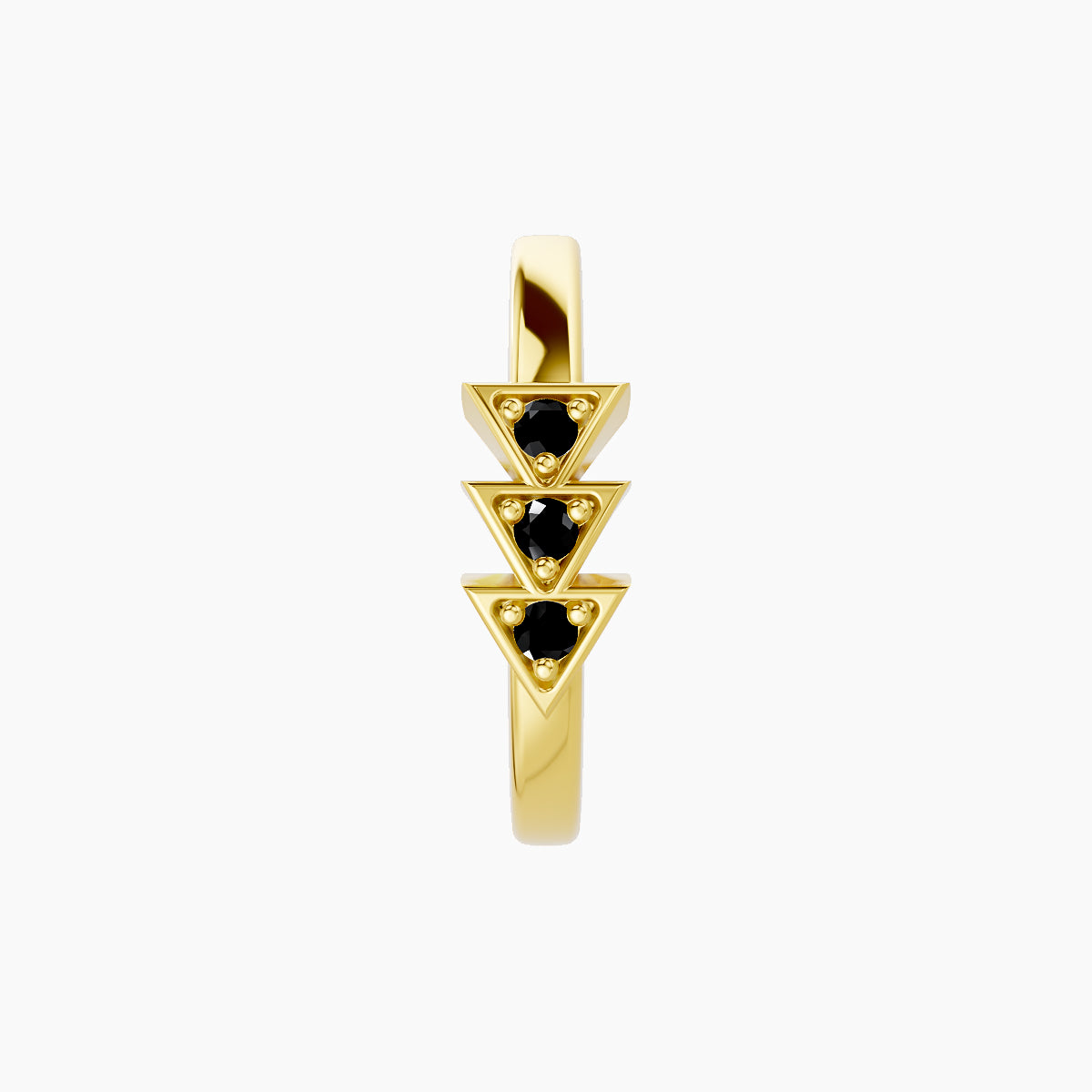 Cybele | 18k Yellow Gold 9.5 mm Black Diamond Hoop Piercing