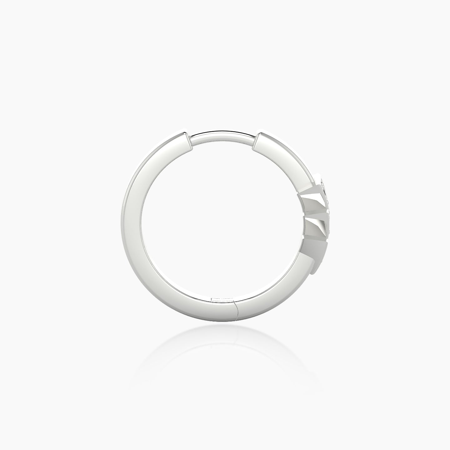 Cybele | 18k White Gold 9.5 mm Black Diamond Hoop Piercing