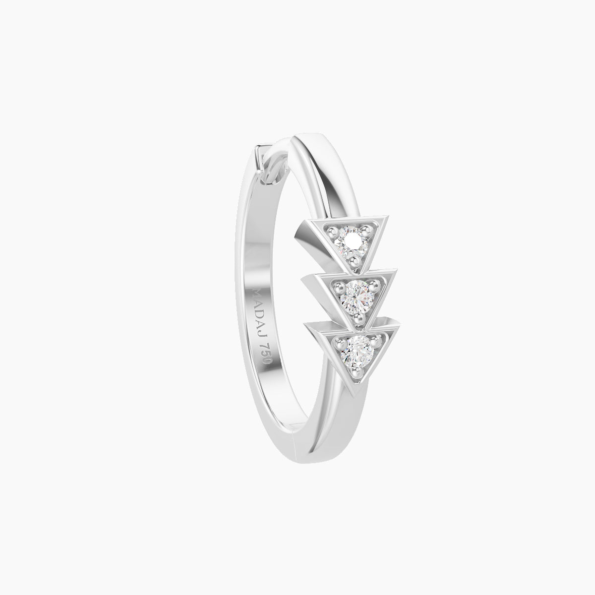 Cybele | 18k White Gold 9.5 mm Diamond Nose Ring Piercing