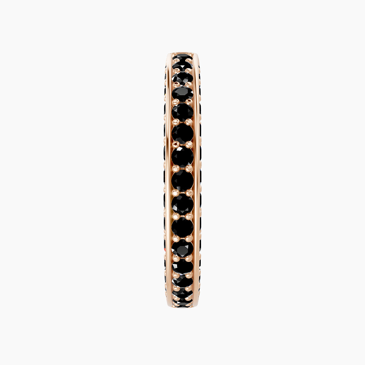Damia | 18k Rose Gold 11 mm Black Diamond Hoop Piercing